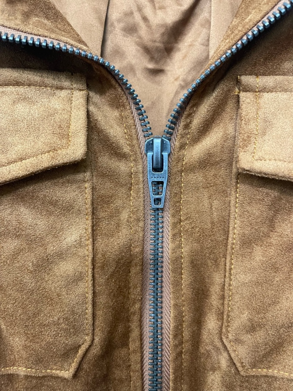 Blank NYC Cognac Faux Suede Bomber Jacket - Picture 6 of 6